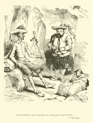 Don Quixote und Sancho als liebeskranke Hirten